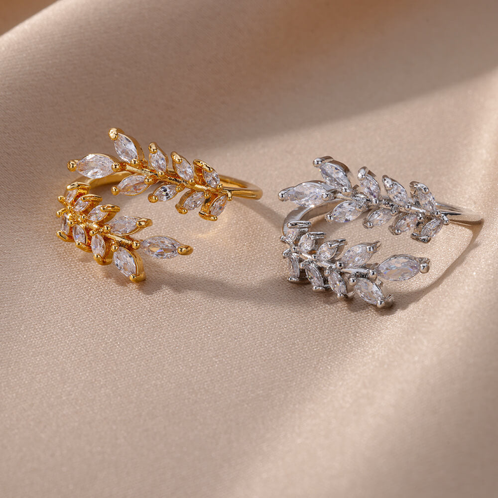 Copper Geometric Ring With Petal Elements Adjustable Index Finger Ring Fashion Jewelry Gift Elegant Daily Wear Gift