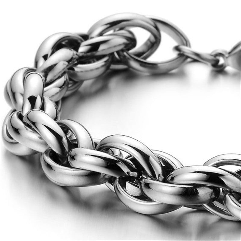 Titanium Steel Twist Bracelet for Men Women Classic Bangle