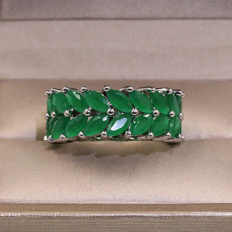 Brass And White Steel Multi Layer Vintage Ring With Geometric Inlay Gemstone For Women Durable Everyday Wear Piece