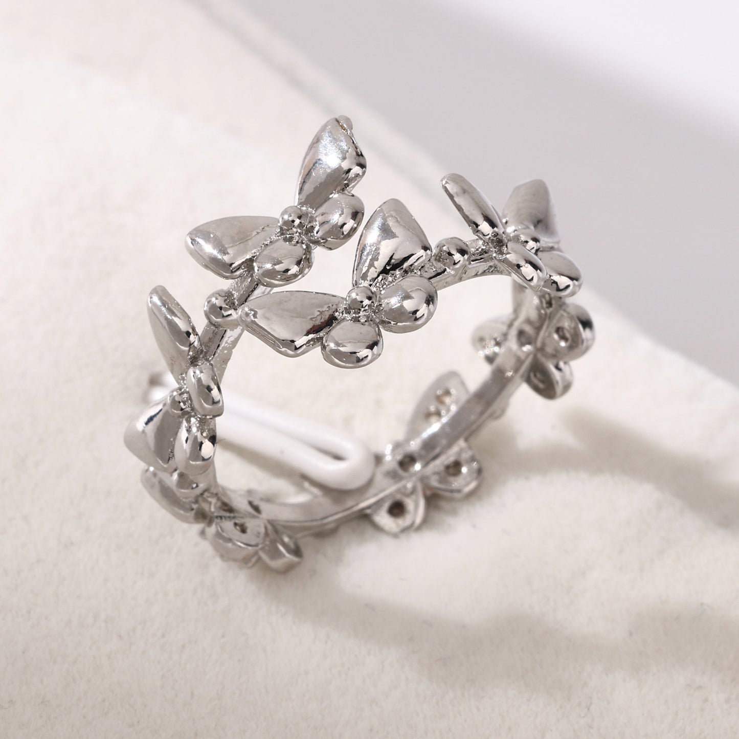 Adjustable Butterfly Geometric Ring For Women Open Design Anniversary Gift Fashion Jewelry Statement Accessory Gift