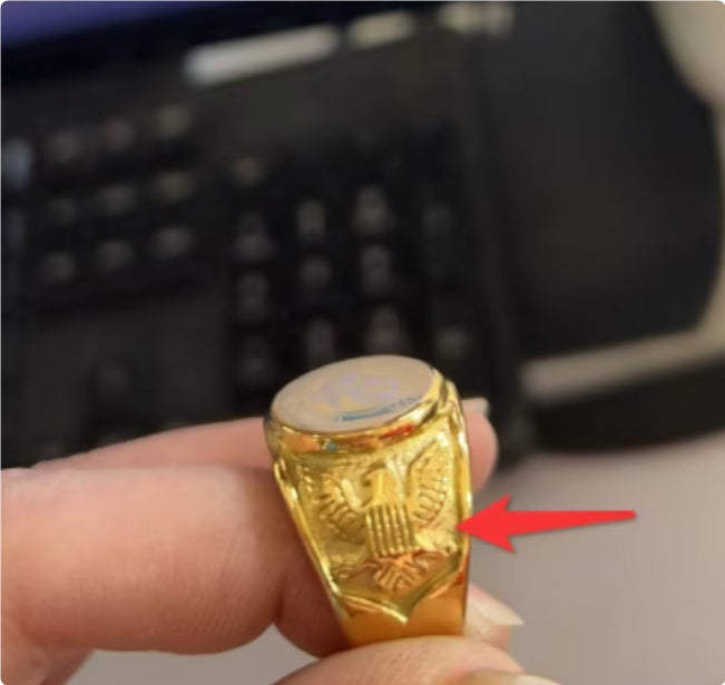 Mens Titanium Steel Ring Army Badge Soldier Ring Eagle Logo Ring Personality Finger Ring Golden Army Navy Air Force