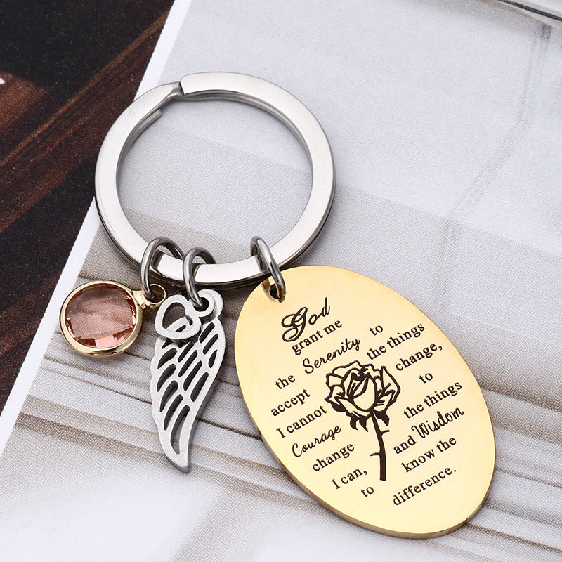 Stainless Steel Keychain Personalized Design Key Ring Durable Metal Accessory Golden Tone Gift for Everyone Today