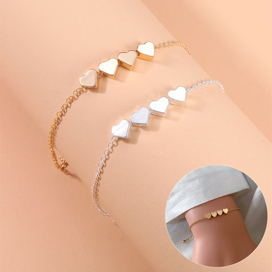Womens Thin Chain Heart Bracelet Stylish Alloy Jewelry Gift For Her Anniversary Present Birthday Unique Design