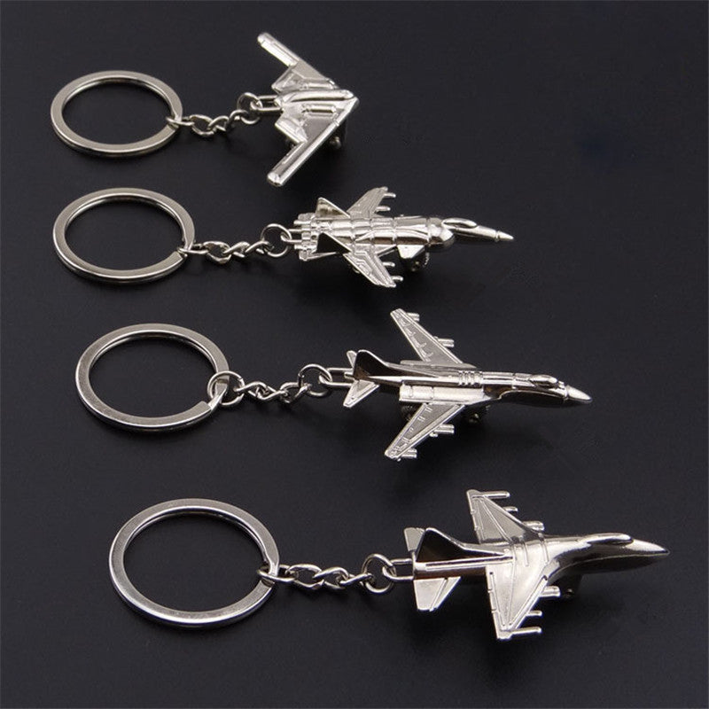 Aircraft Keychain Zinc Alloy Fighter Jets Airplane Pendant Fashion Accessory Aviation Gift For Collectors Club