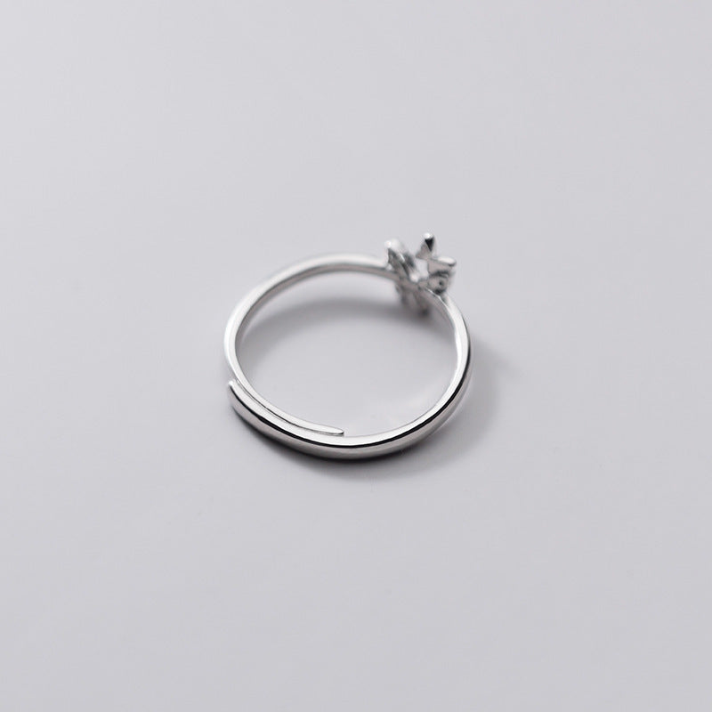 Adjustable Sterling Silver Butterfly Ring S925 Insect Jewelry for Women Delicate Gift Ideal Gift for Her Shine