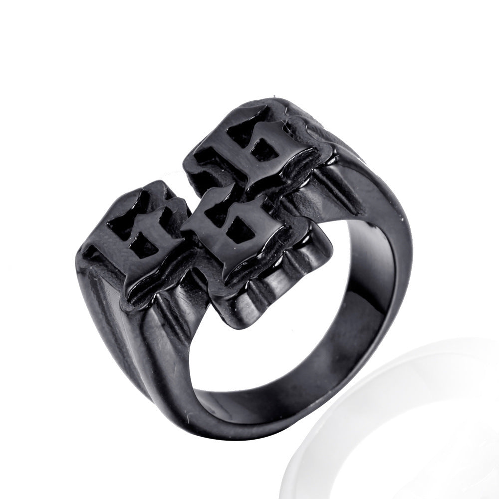 European And American Men's Stainless Steel Accessories 666 Ring