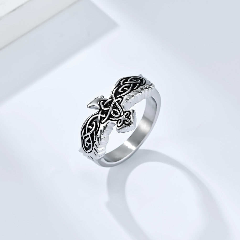 Celtic Eternal Knot Eagle Titanium Steel Ring Retro Style