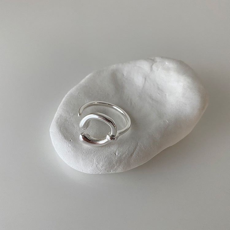 Adjustable Heart Ring Geometric Irregular Element Jewelry