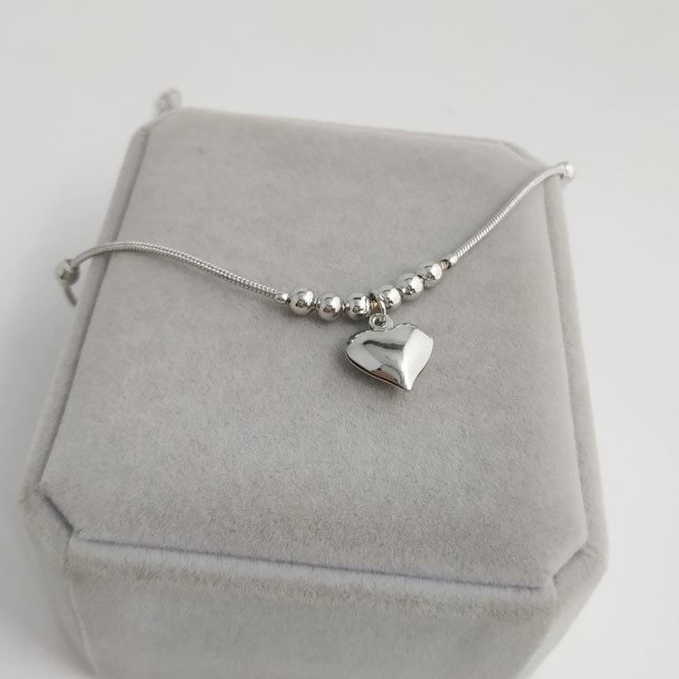 Women Love Heart Pendant Anklet Bracelet European Alloy Jewelry Gift For Her Travel Souvenir Elegant Style Lux