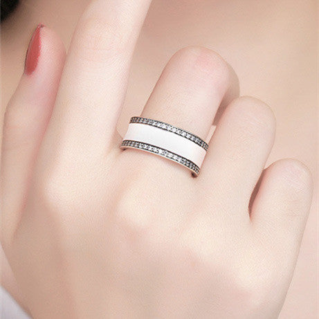 Colorful Zircon Inlay Alloy Ring With Hollow Design And Epoxy Diamond Accent Jewelry Fashion Or Everyday Wear