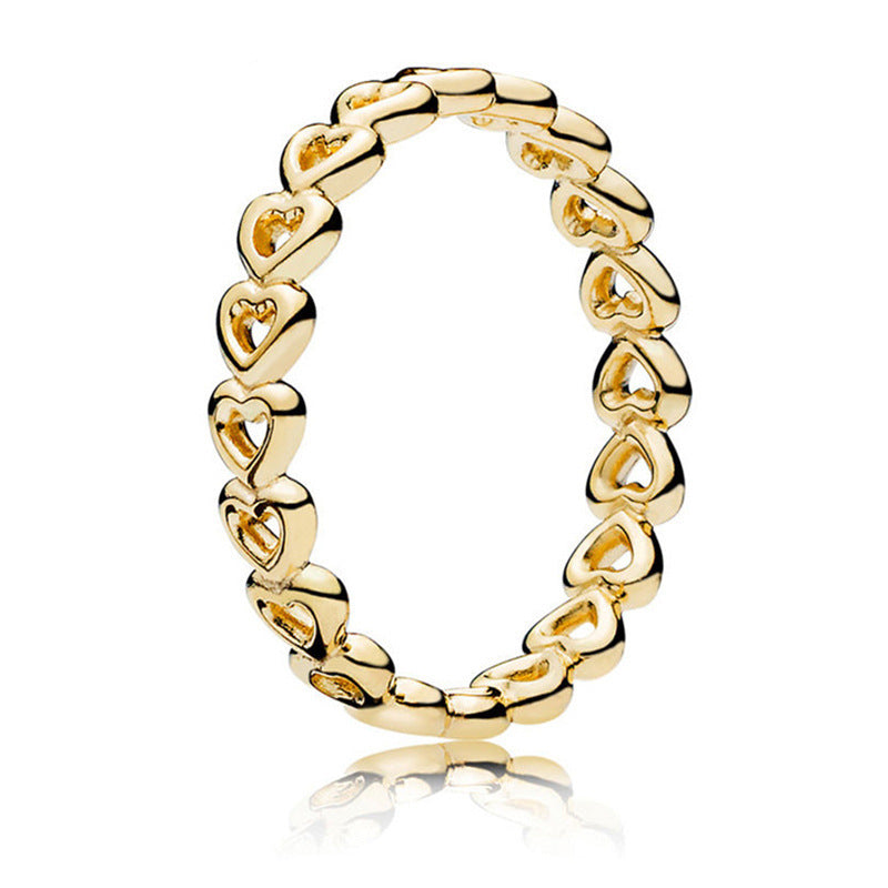 Colorful Zircon Inlay Alloy Ring With Hollow Design And Epoxy Diamond Accent Jewelry Fashion Or Everyday Wear