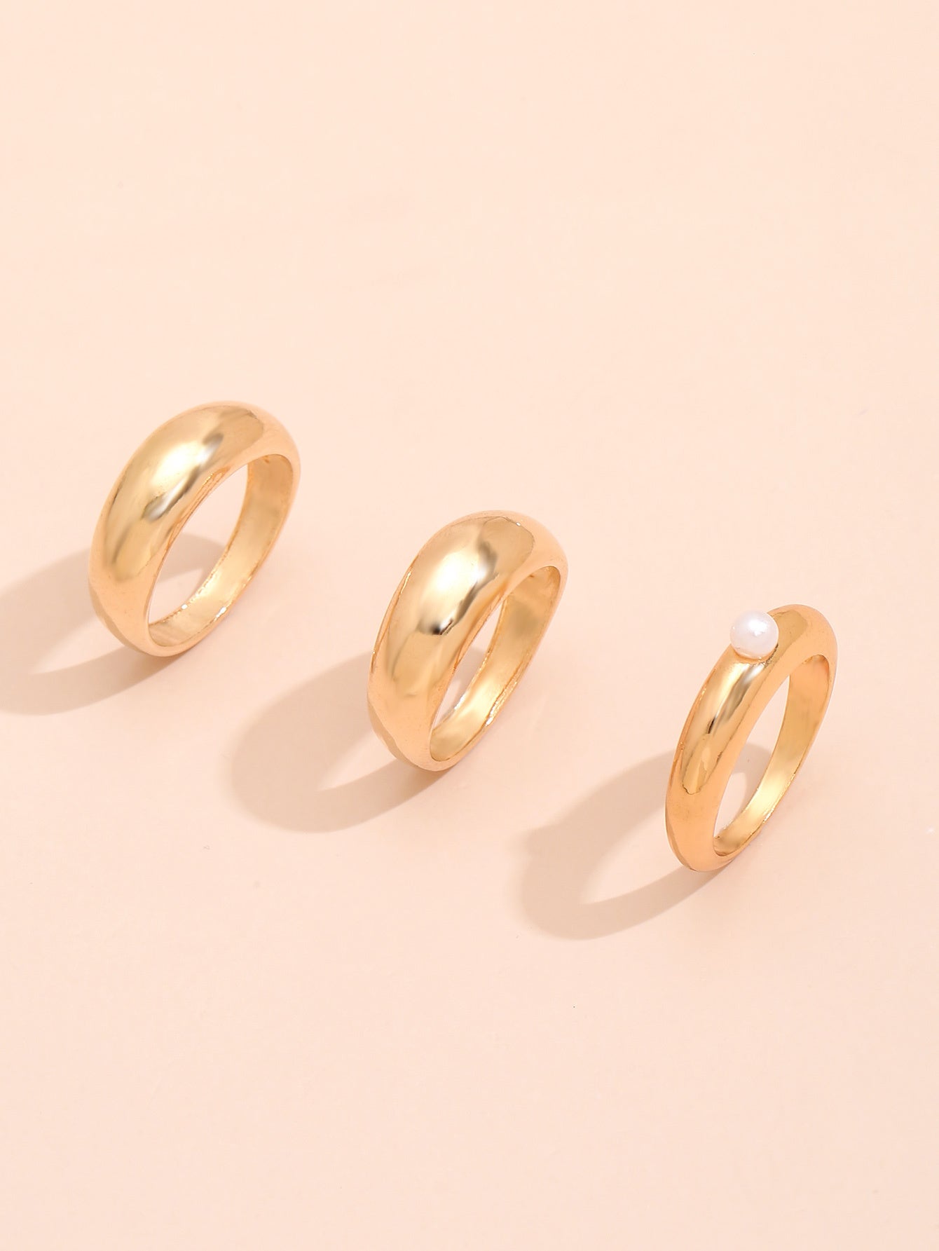 Womens Pearl Ring Korean Geometric Circle Zinc Alloy Jewelry Gift Set For Women Holiday Style Fashion Elegant Ring Now