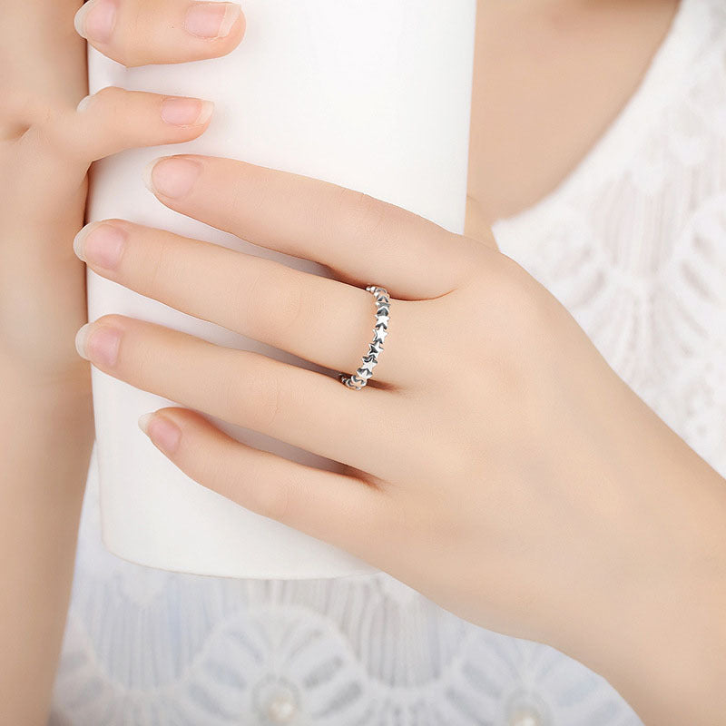 Sterling Silver Star Ring Unisex Diamond Cut Fashion Jewelry 925 Silver Ring Individually Packed Sizes 5 6 7 8 9 US Diamond