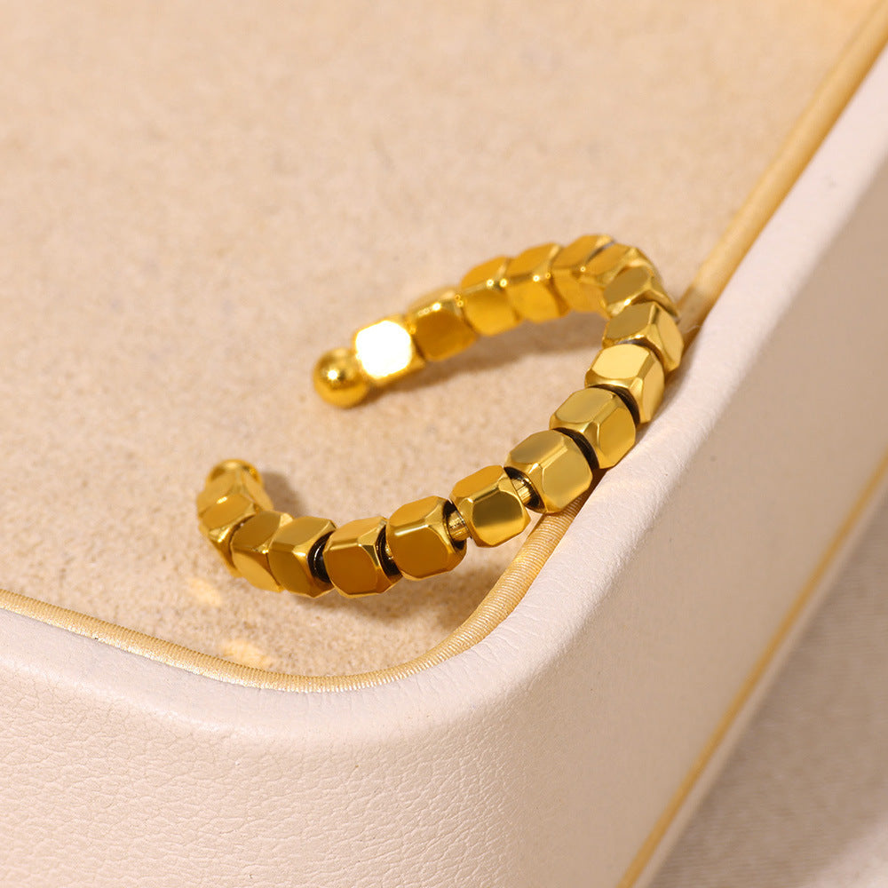 Gold Plated Open Mouth Geometric Ring For Women Copper Jewelry Free Size Elegant Accessory Gift Idea Style Tip