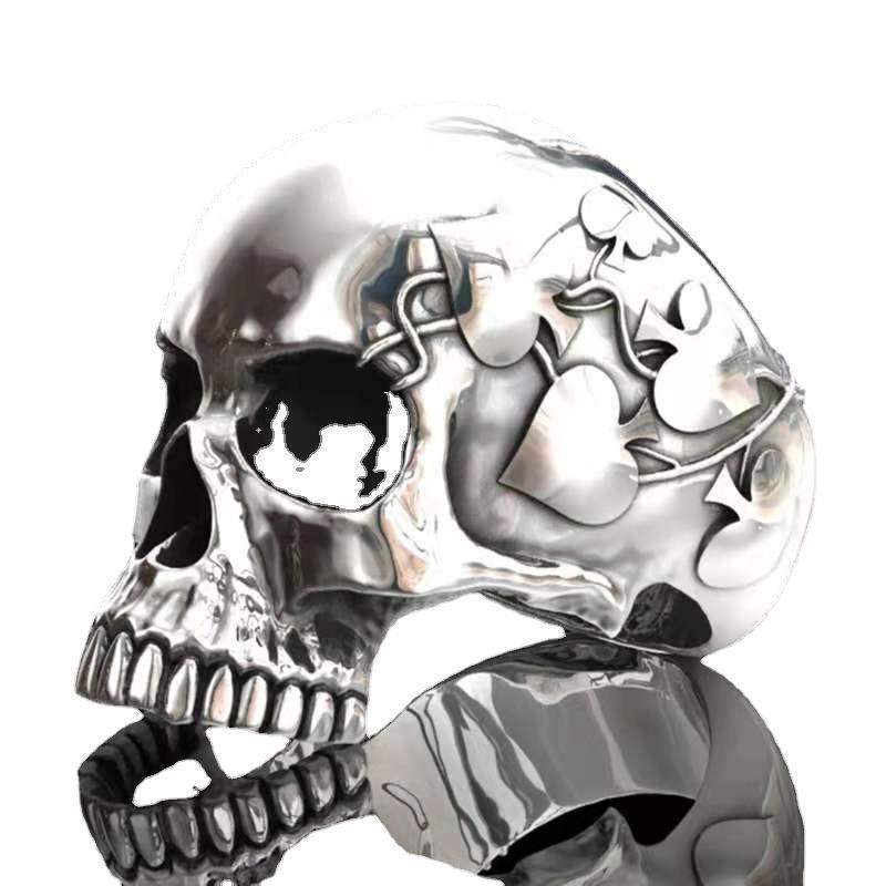 Mens Skull Ring Alloy Silver Finish Fashion Jewelry