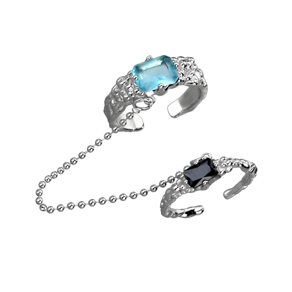 Women's Adjustable Pearl Zircon Geometric Ring Set Copper Electroplated Fashion Jewelry For Everyday Wear Chic