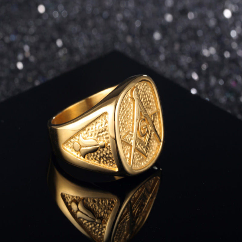 Geometric Electroplated Alloy Ring for Unisex European American Style Punk Rock Jewelry Bold Eye Catching Look