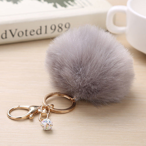 Plush Keychain Pendant Spherical Keyring Accessory 8cm Home Fashion Car Key Chain Festival Gift For Unisex Two Tone