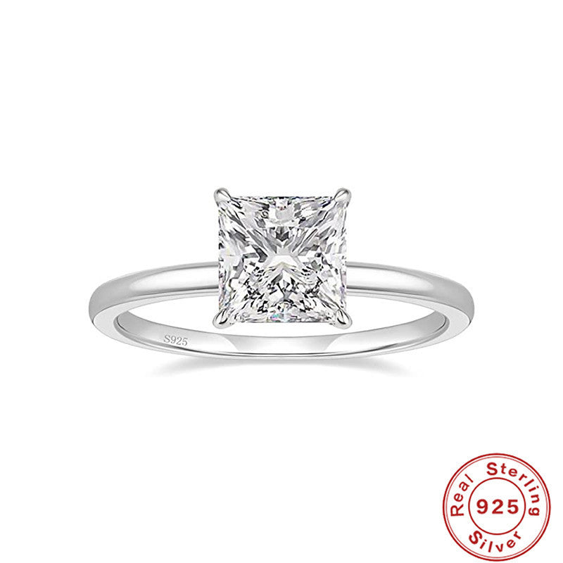 Sterling Silver Electroplated Geometric Round Ring For Women Gift For Her Affordable Luxury Jewelry For Everyday Wear