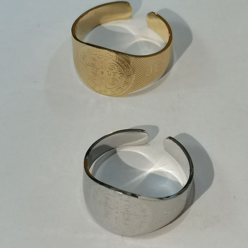 Mens Adjustable Cross Ring Stainless Steel Electroplated Minimalist Fashion Jewelry For Everyday Wear For Style