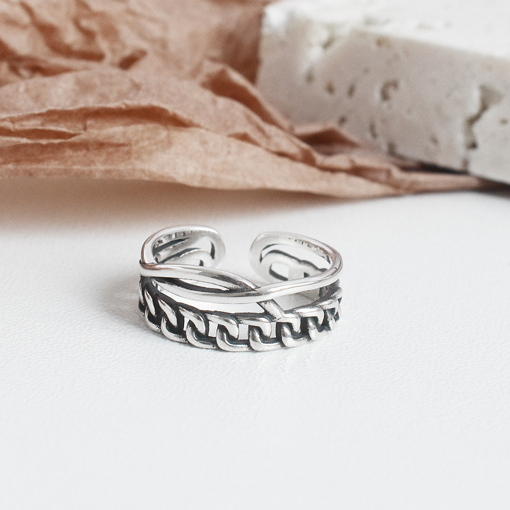 Sterling Silver Wave Ring Vintage Style 925 Silver Ring For Women Gift For Her Vintage Style Accessory For All