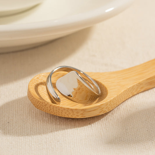 Women Open Ring Irregular Shaped Stainless Steel Fashion Jewelry For Everyday Wear Trendy Unique Durable Personalized