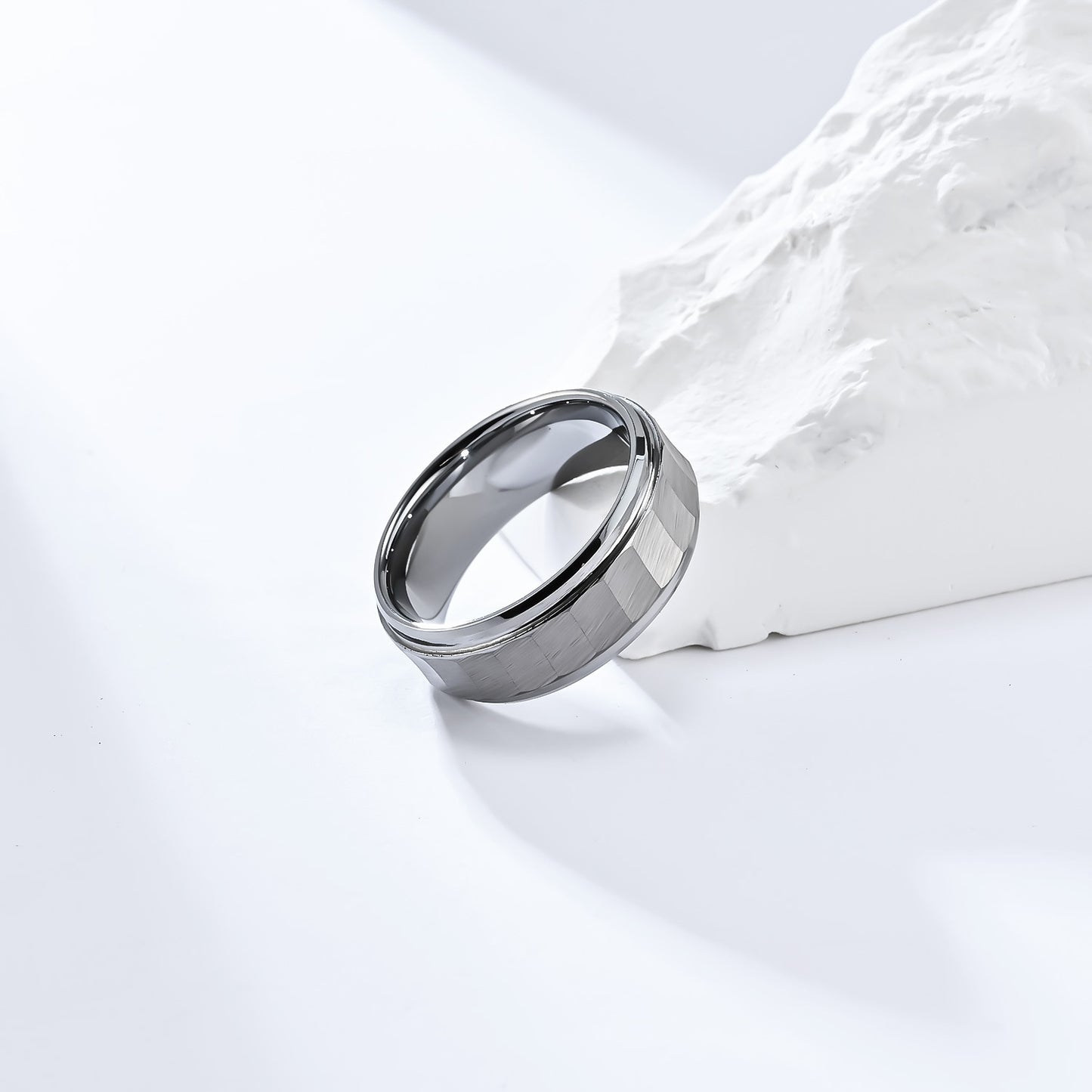 Unisex Tungsten Steel Ring Geometric Band Durable Everyday Wear Ring Steel Gold Black Geometric Ring Wear Gold