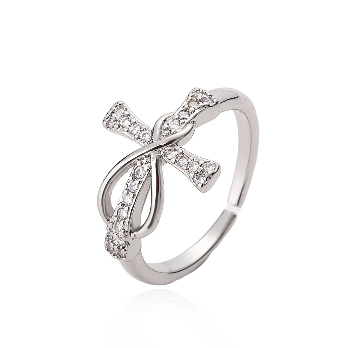 Copper Plating Ring with Cross for Women Simple Design