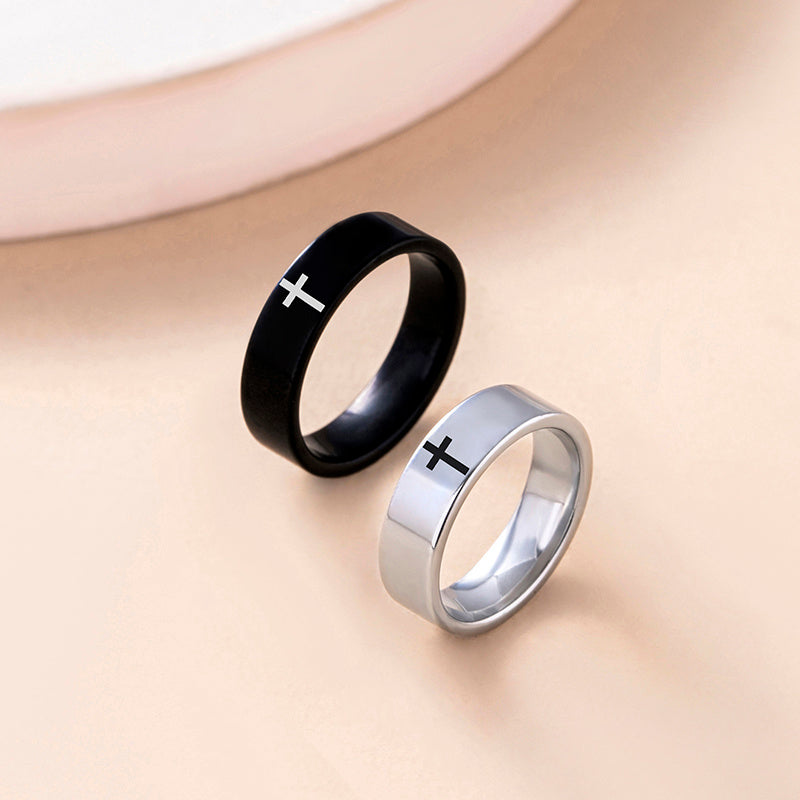 Couples Stainless Steel Cross Ring Set Religious Trendy Promise Engagement Gift For Men And Women Lovers Today