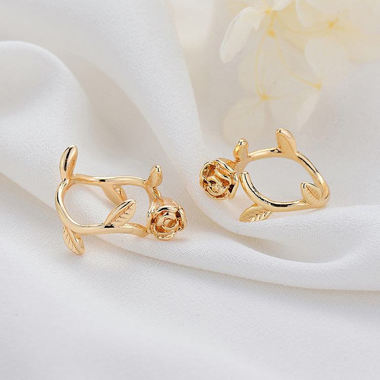 Personalized Rose Flower Braided Ring Jewelry For Women