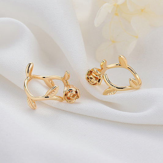 Personalized Rose Flower Braided Ring Jewelry For Women