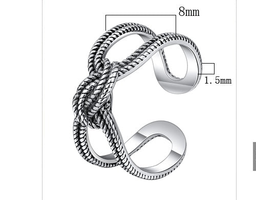 Retro Geometric Copper Ring For Women And Men Adjustable Opening Lightweight Thai Silver Process Fashion Gift Now