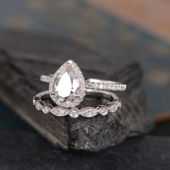 Pear Shaped Water Drop Zircon Ring For Women With Gold Plated Inlay Alloy Jewelry Sizes 5 6 7 8 9 10 11 Gift For Her