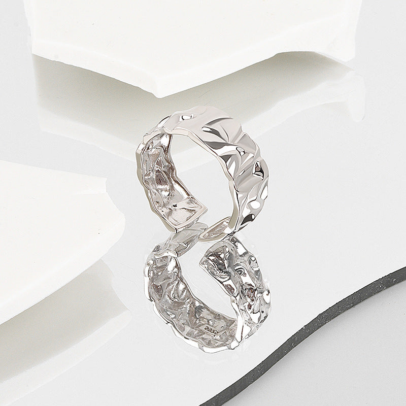 Womens Twisted Geometric Ring Adjustable Opening Copper Ring In Platinum Gold Or Gold Finish Korean Ins Fashion