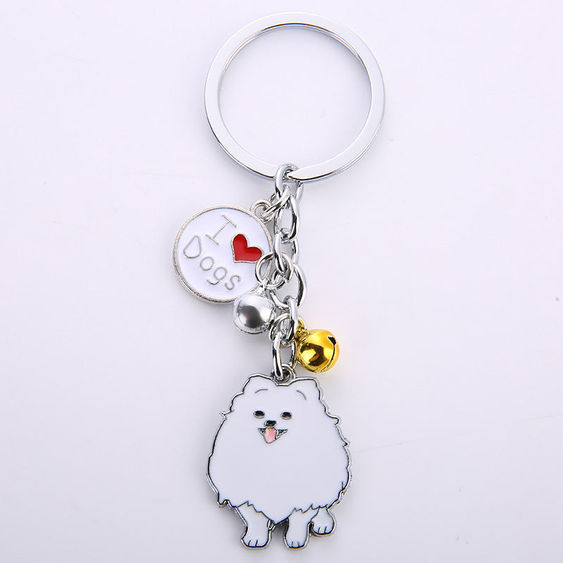 Dog Keyring Metal Pendant Pet Lovers Keyring Decoration Dog Charm For Keys Backpacks Purse Gift Animal Keyring