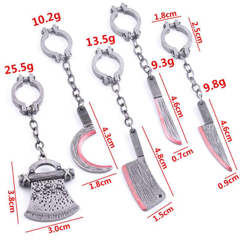 Unisex Metal Sickle Keychain Halloween Theme Pendant Car Key Accessory Individually Packed Metal Pendant For Car Key