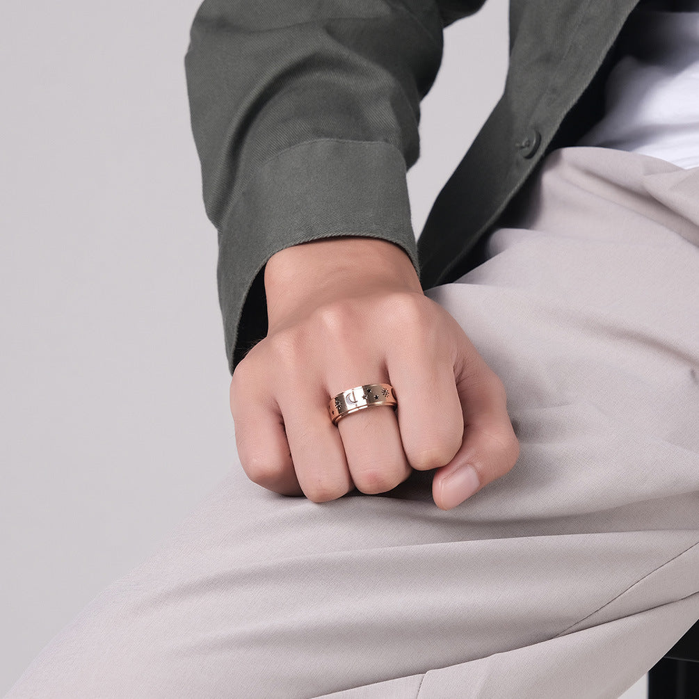 Stainless Steel Star Moon Sun Ring For Women And Men Celestial Jewelry Band Durable Everyday Wear Unisex Style