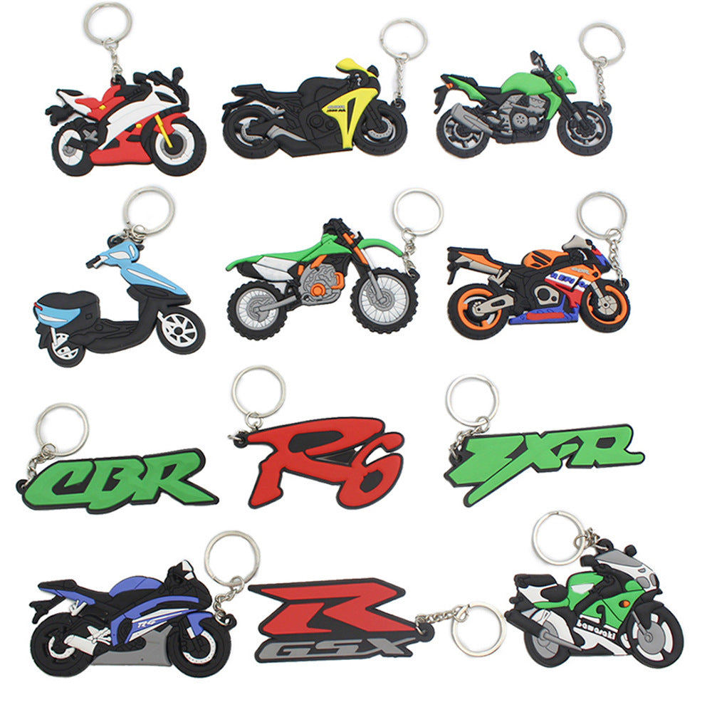 Motorcycle Keychain Soft Rubber Knight Pendant for Backpacks Luggage and Motorcycle Accessories for Daily Gear