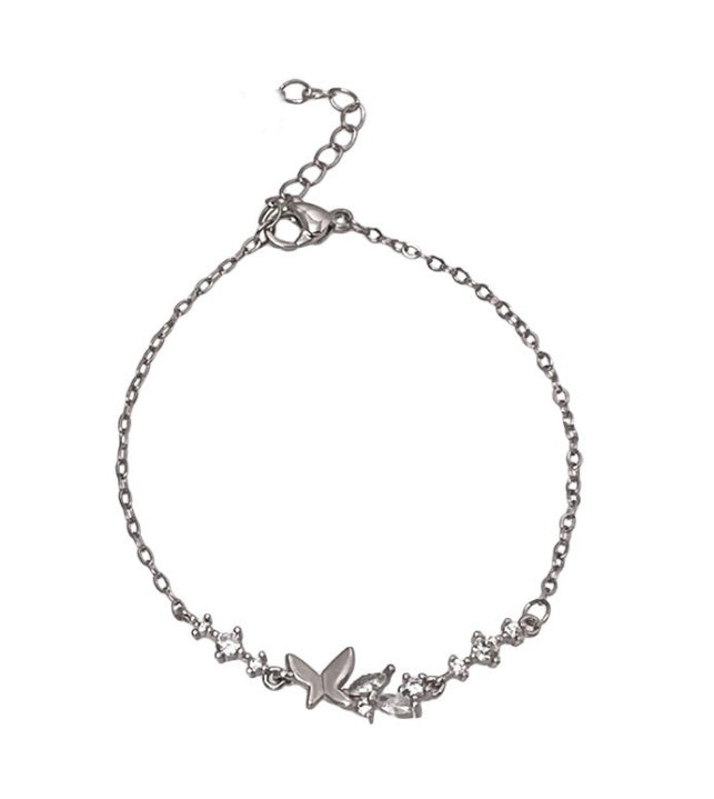 Womens Pearl Bracelet Electroplated Double Crystal Flower Copper Bangle Minimalist Jewelry Gold Silver Elegant