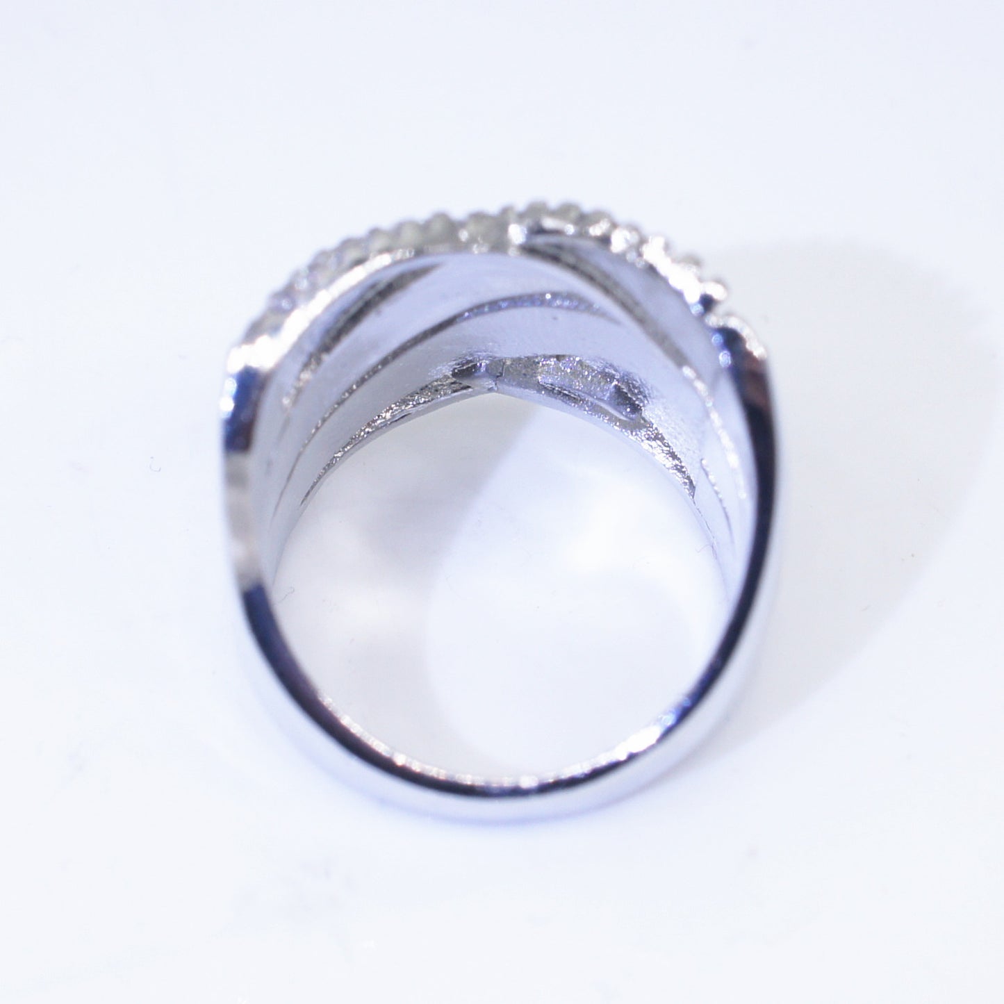 Womens Multi Layer Winding Full Diamond Ring Fashion Jewelry Size 6 7 8 9 10 Copper White Gold 100 New Designs