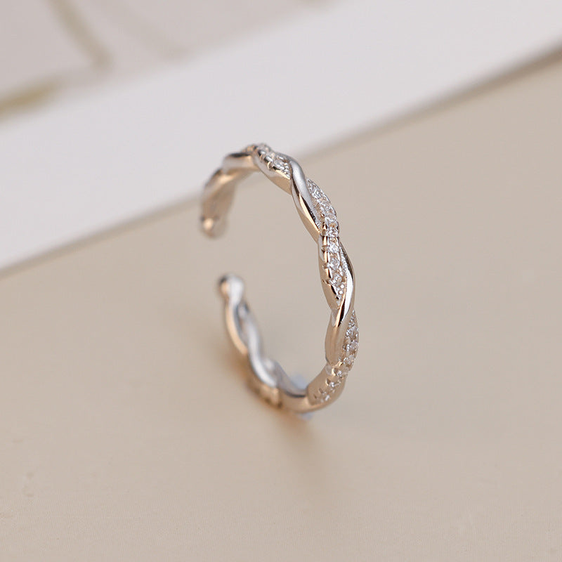 Womens Adjustable Geometric Copper Ring Electroplated Twist Ring Affordable Luxury Fashion Jewelry For Women Style