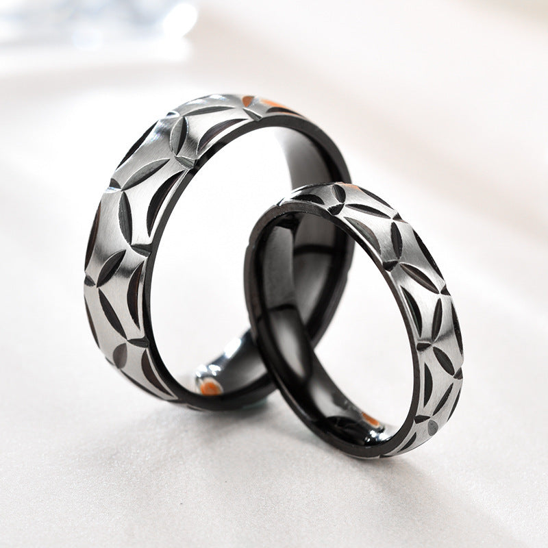 Diamond Shape Matte Stainless Steel Ring For Men And Women European American Fashion Jewelry Engagement Wedding Ring