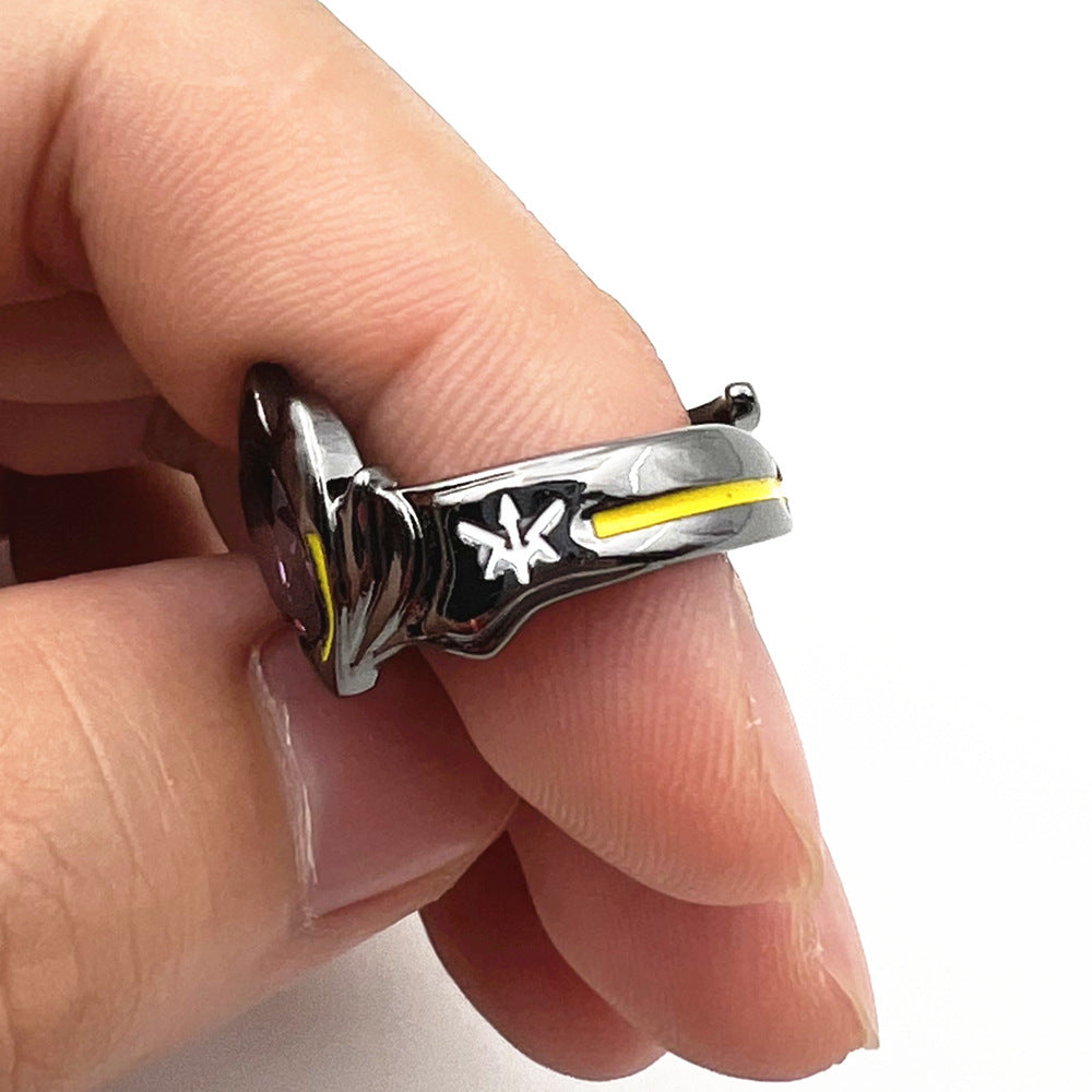 Unisex Geometric Ring With Rhinestone Accent Durable Alloy Electroplated Fashion Jewelry Accessory Gift Daily Wear