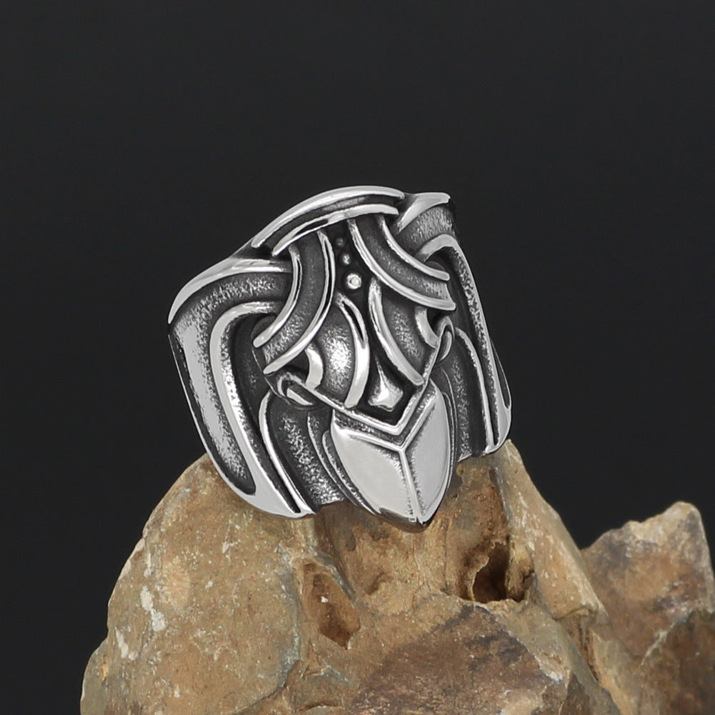 Stainless Steel Viking Ring Celtic Wolf Ring Pirate Odin Raven Ring Titanium Steel Ring for Men and Women Fashion Jewelry
