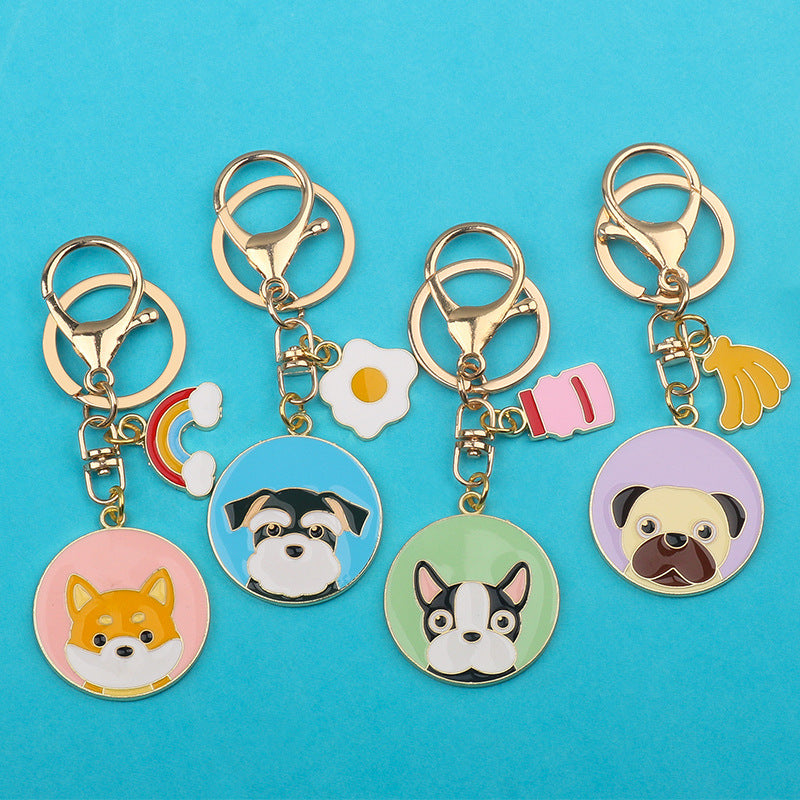 Metal Dog Breed Keychain Set Featuring Shiba Inu Schnauzer Shar Pei Falcon Durable Metal Keychain For Dog Lovers