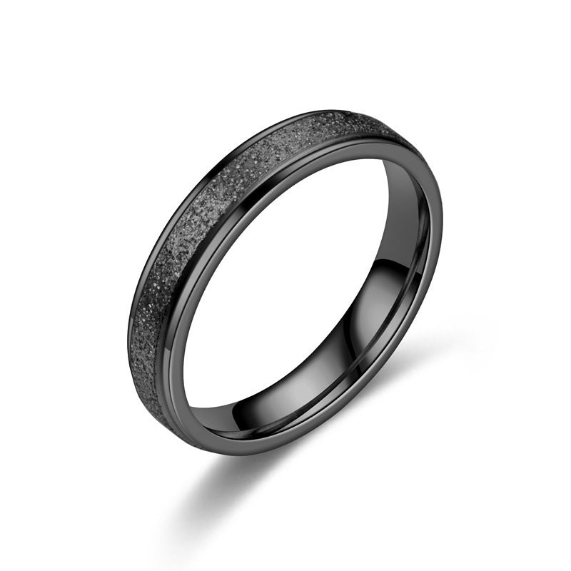 Womens Stainless Steel Frosted Ring 6MM Width 2MM Thickness Simple Elegant Durable Metal Ring Jewelry ForWomen