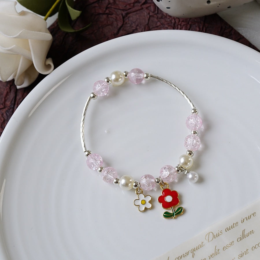 Womens Beaded Bracelet With Pearl Crystal And Alloy Animal Zodiac Charms Cartoon Adjustable Length Cute Charm