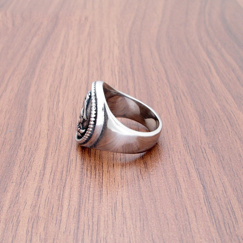 New Creative Sailboat Embossed Vintage Men's Ring