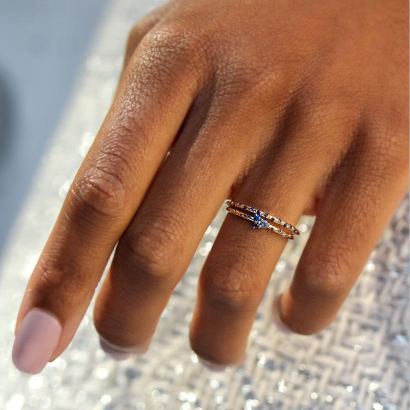 Geometric Zircon Ring Copper Gold Plated Elegant Fashion Jewelry For Women Anniversary Gift Elegant Gift Ideas