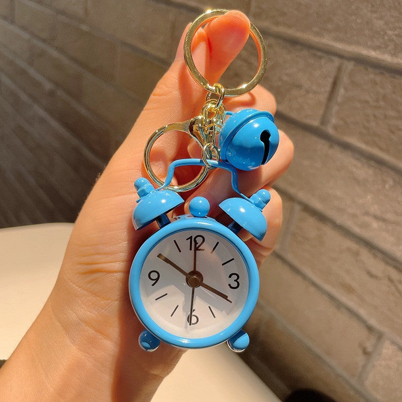 Mini Alarm Clock Keychain Pendant Cute Functional Accessory Zinc Alloy Durable For Handbags And Backpacks Colorful